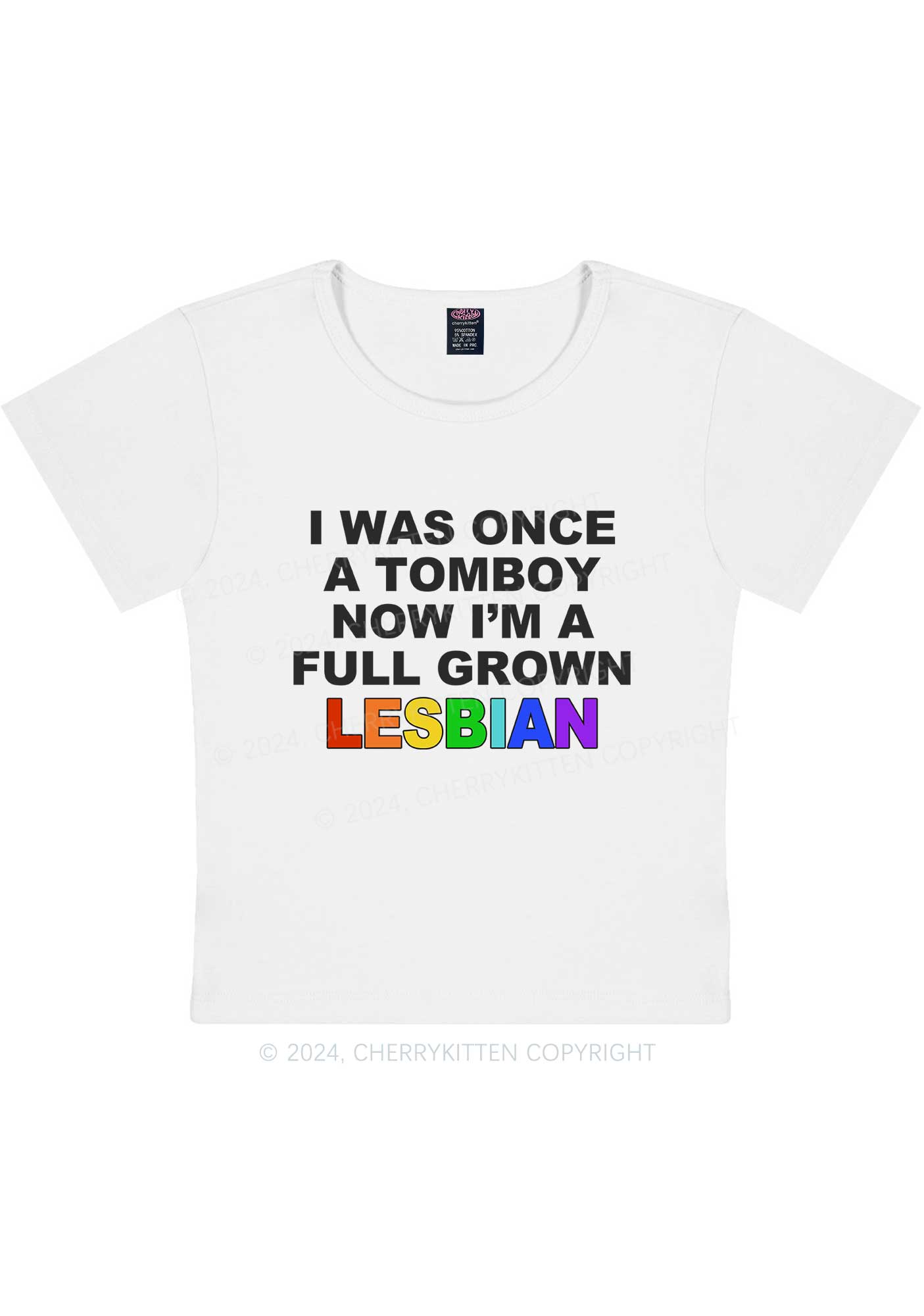 Curvy A Full Grown Lesbian Y2K Baby Tee Cherrykitten