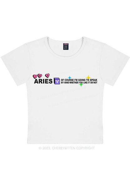 Curvy I'm A Aries Y2K Baby Tee Cherrykitten