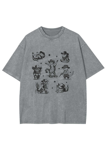 Cowboy Cats Y2K Washed Tee Cherrykitten