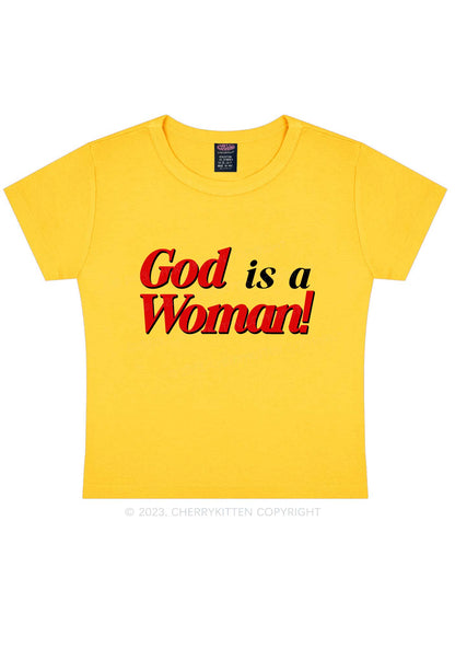 God Is A Woman Y2K Baby Tee Cherrykitten