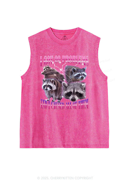 Raccoon Got Problems Y2K Washed Tank Cherrykitten