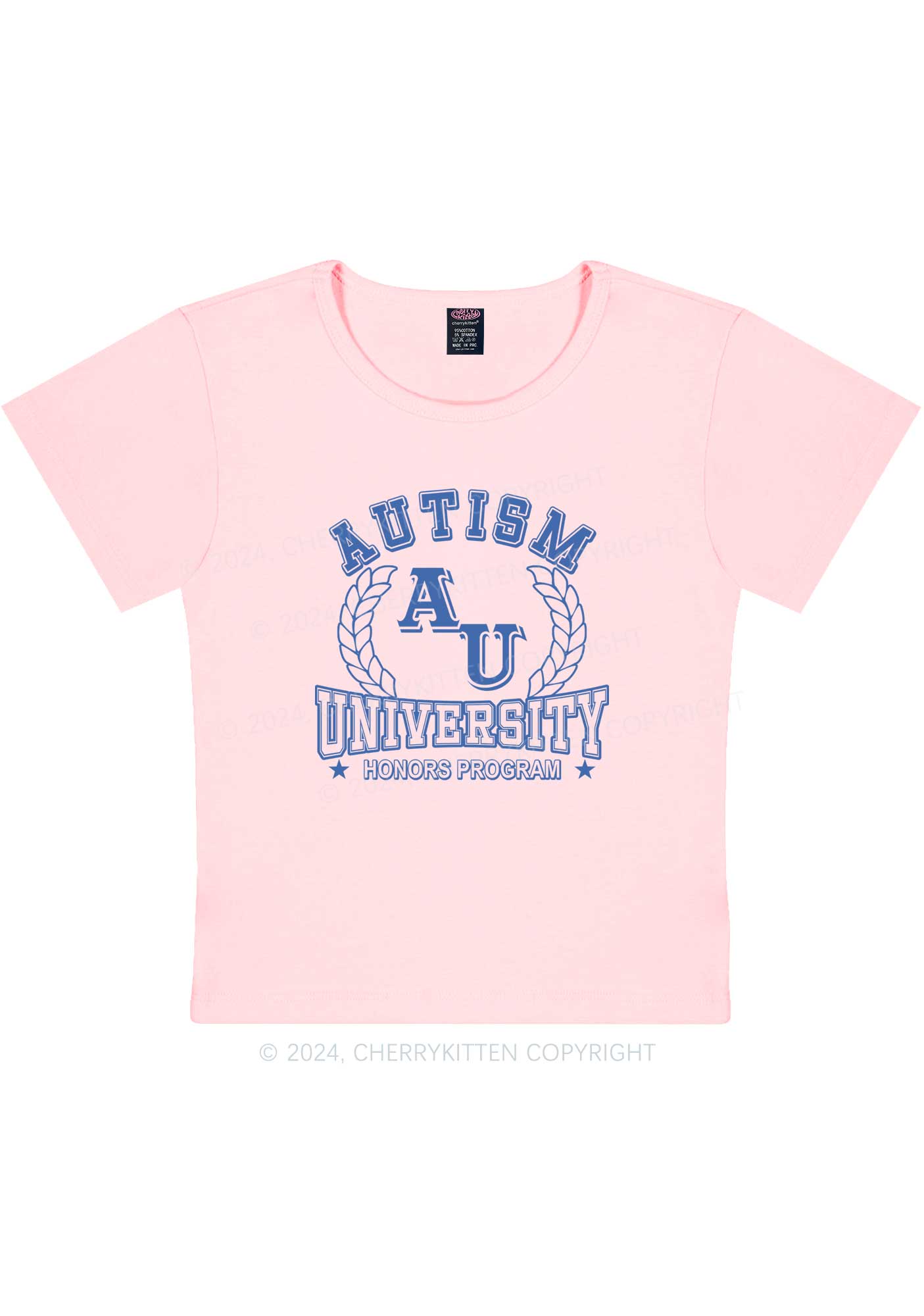 AU University Y2K Baby Tee Cherrykitten