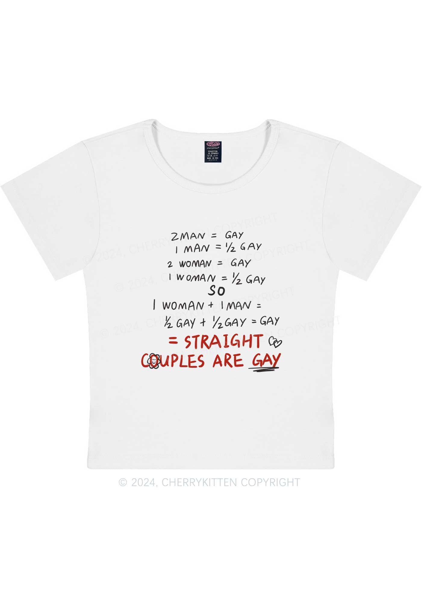 Straight Couples Are Gay Y2K Baby Tee Cherrykitten