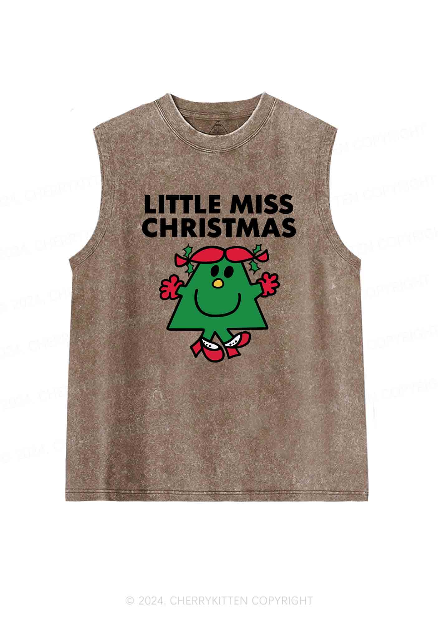 Christmas Little Miss Y2K Washed Tank Cherrykitten