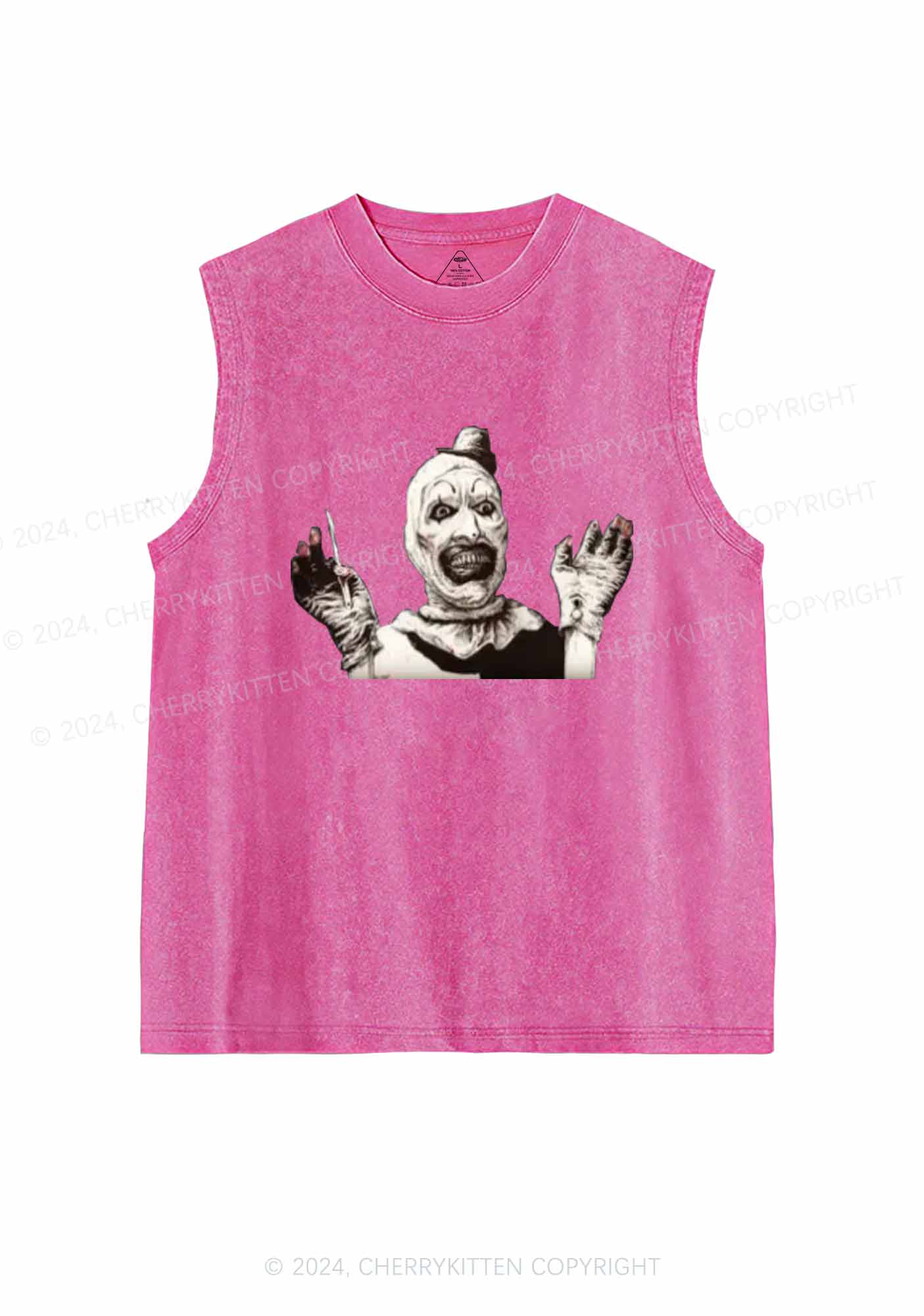 Halloween Terrifier Clown Y2K Washed Tank Cherrykitten