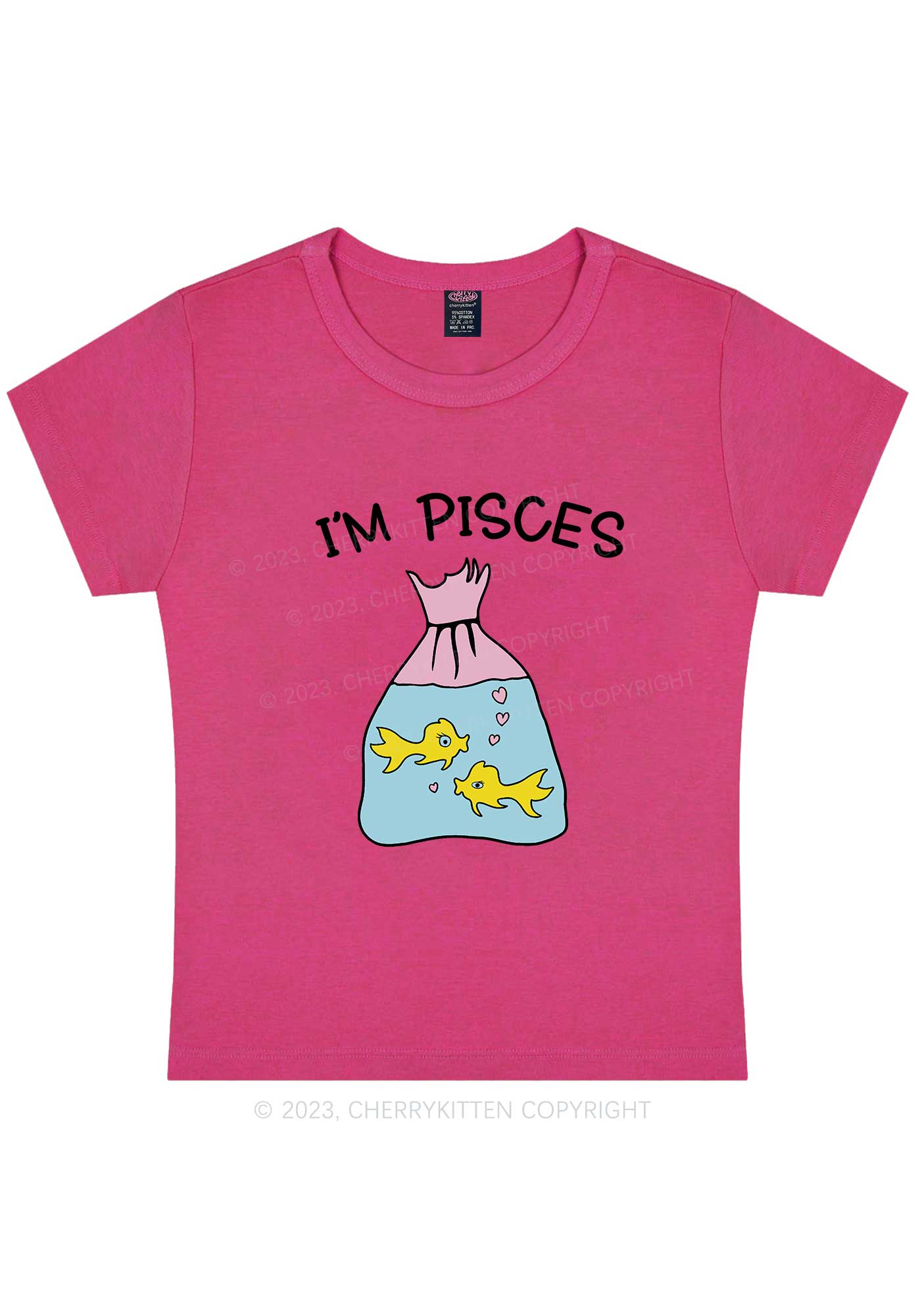 Curvy I'm Pisces Y2K Baby Tee Cherrykitten