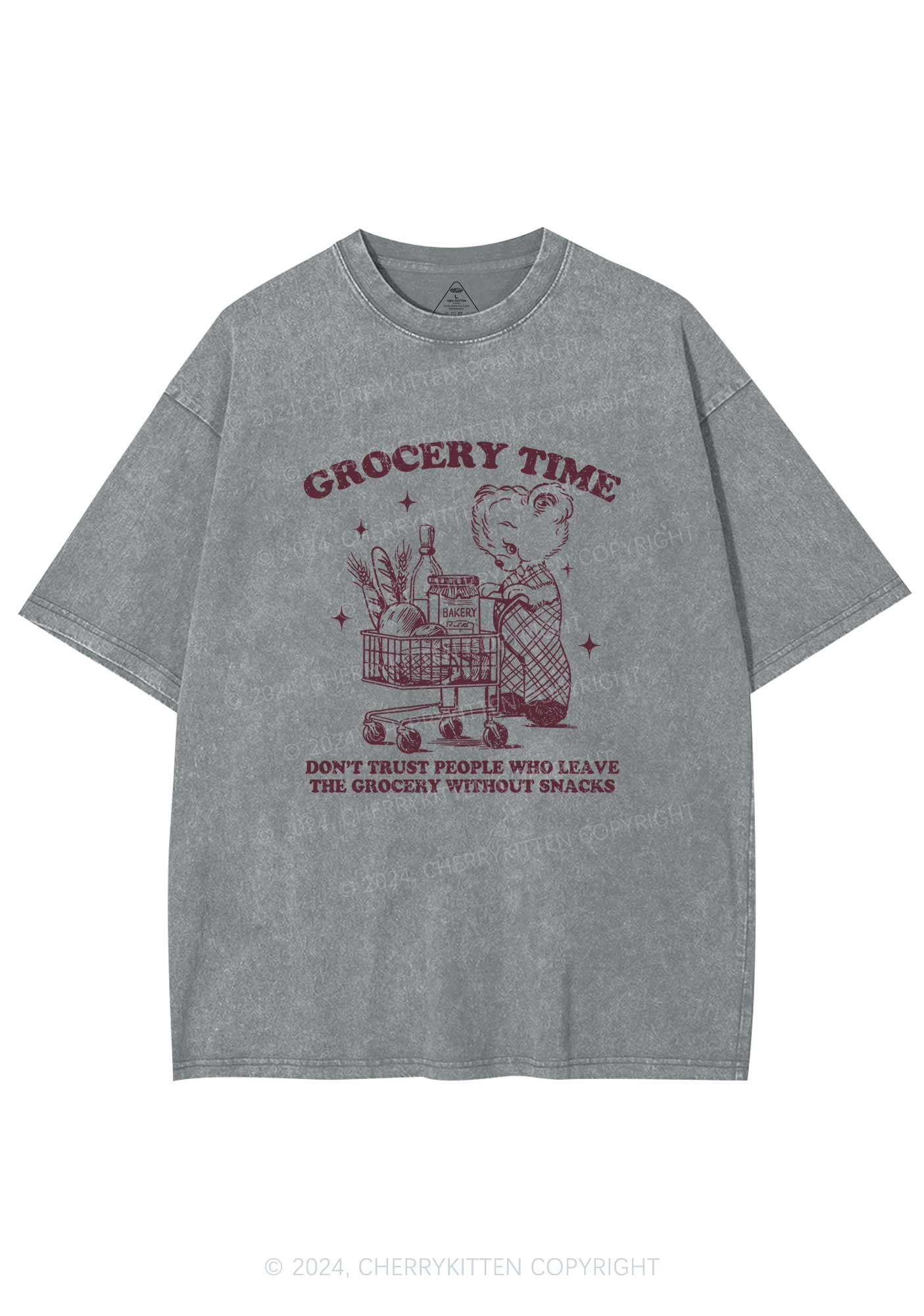 Grocery Time Y2K Washed Tee Cherrykitten