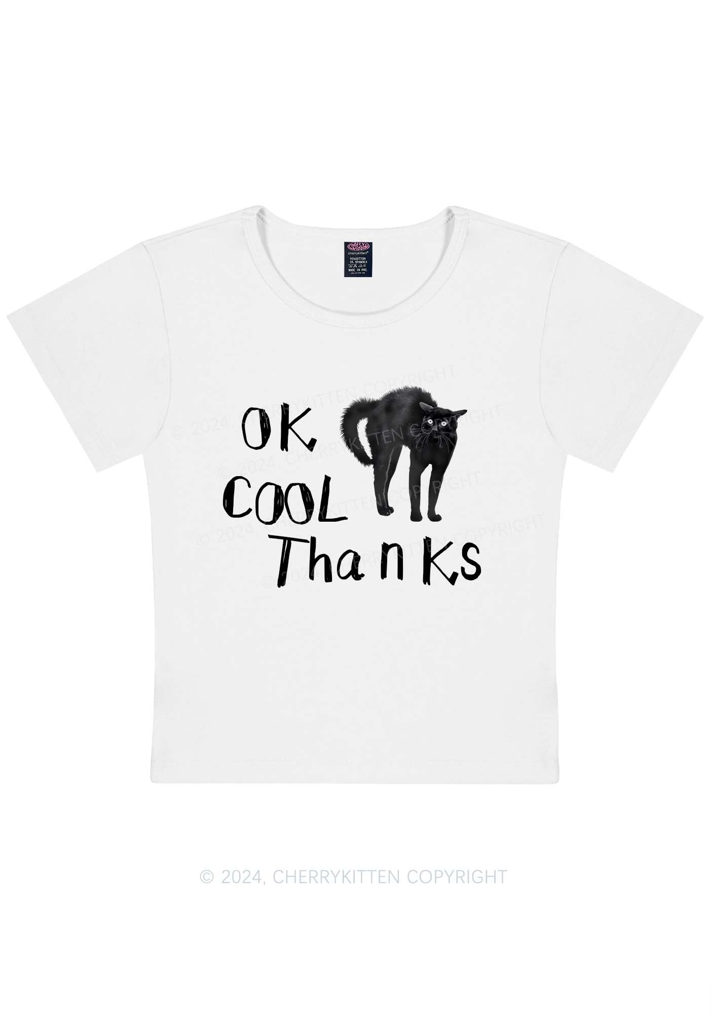 Curvy Ok Cool Thanks Y2K Baby Tee Cherrykitten