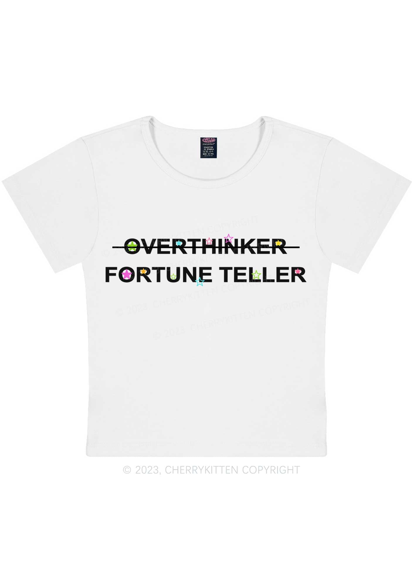 Curvy Overthinker Fortune Teller Y2K Baby Tee Cherrykitten