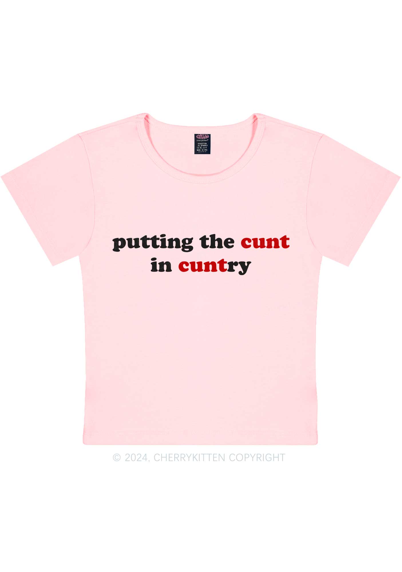 Putting Cxxt In Cuntry Y2K Baby Tee Cherrykitten