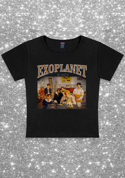 Exoplanet Kpop Y2K Baby Tee Cherrykitten