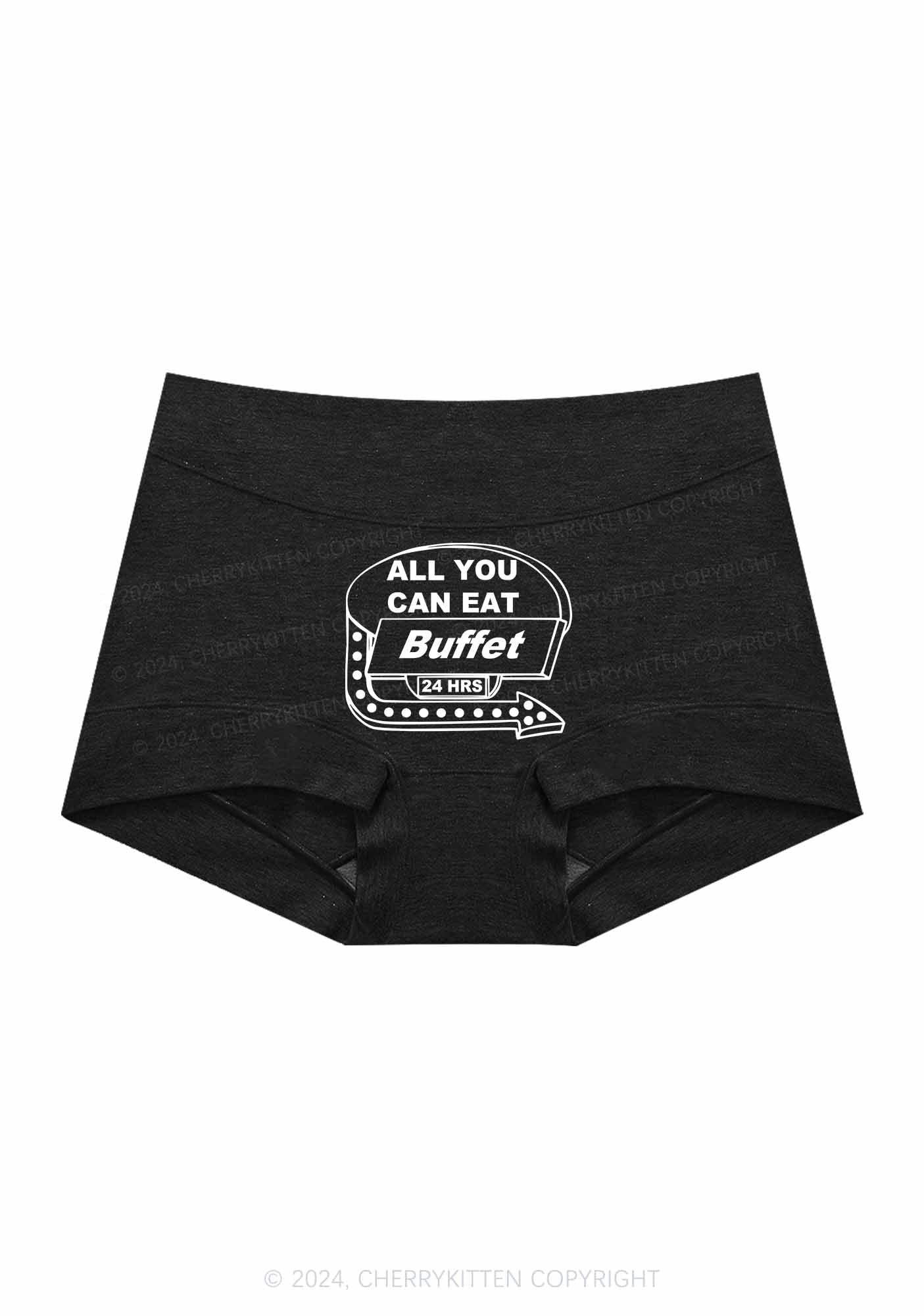 All You Can Eat Buffet Y2K Mid Rise Waist Boyshort Cherrykitten