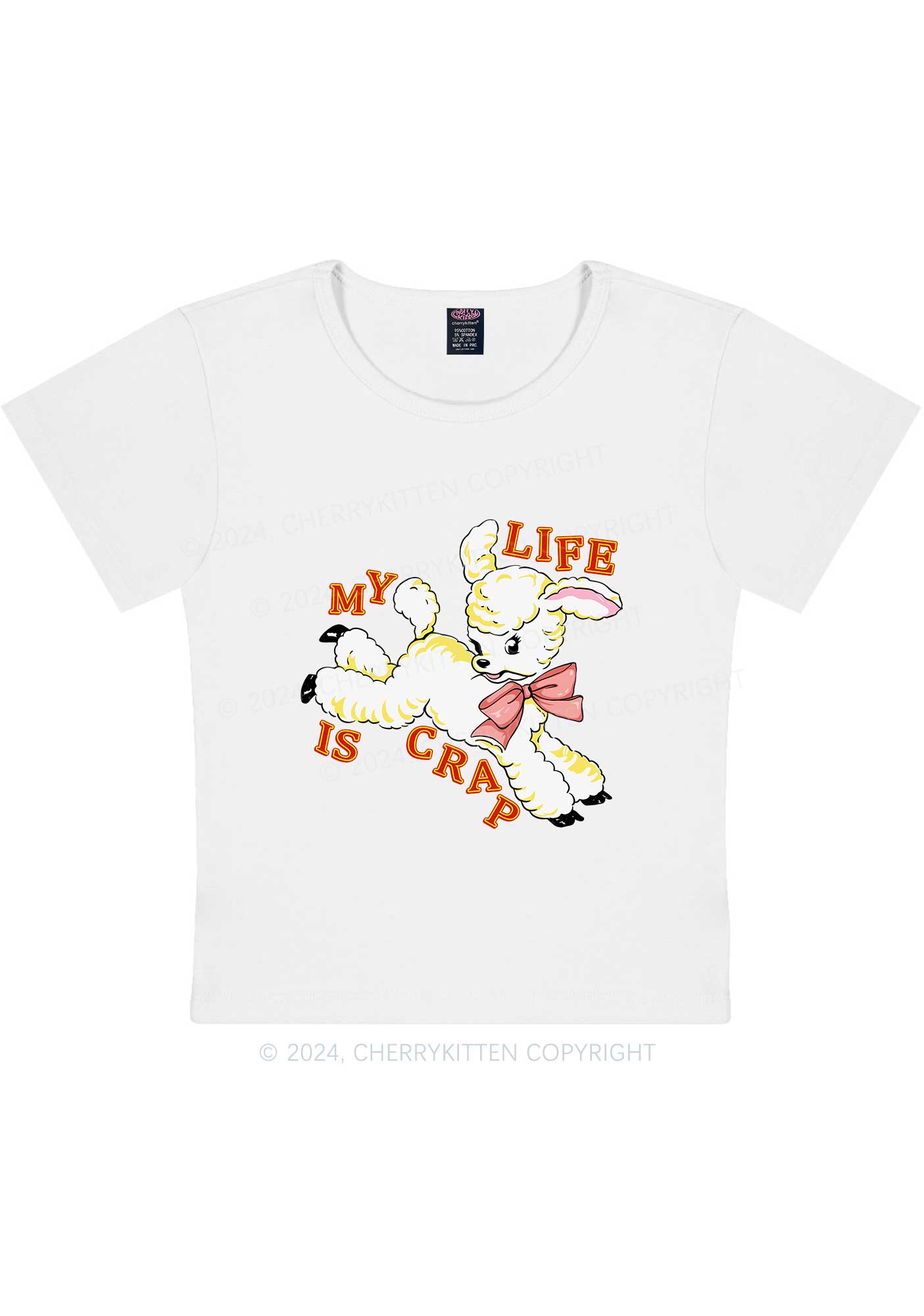 Life Is Crap Y2K Baby Tee Cherrykitten