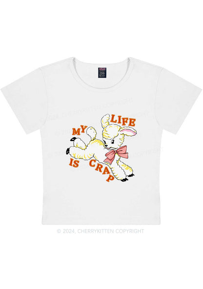 Life Is Crap Y2K Baby Tee Cherrykitten