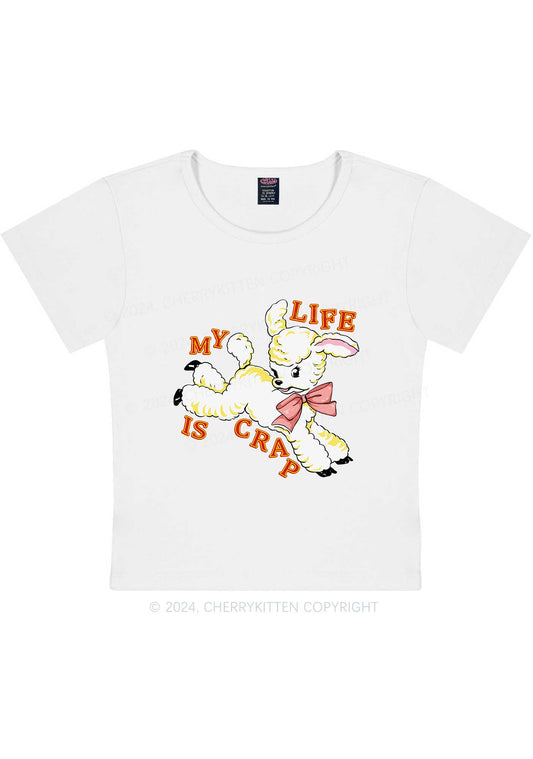 Life Is Crap Y2K Baby Tee Cherrykitten