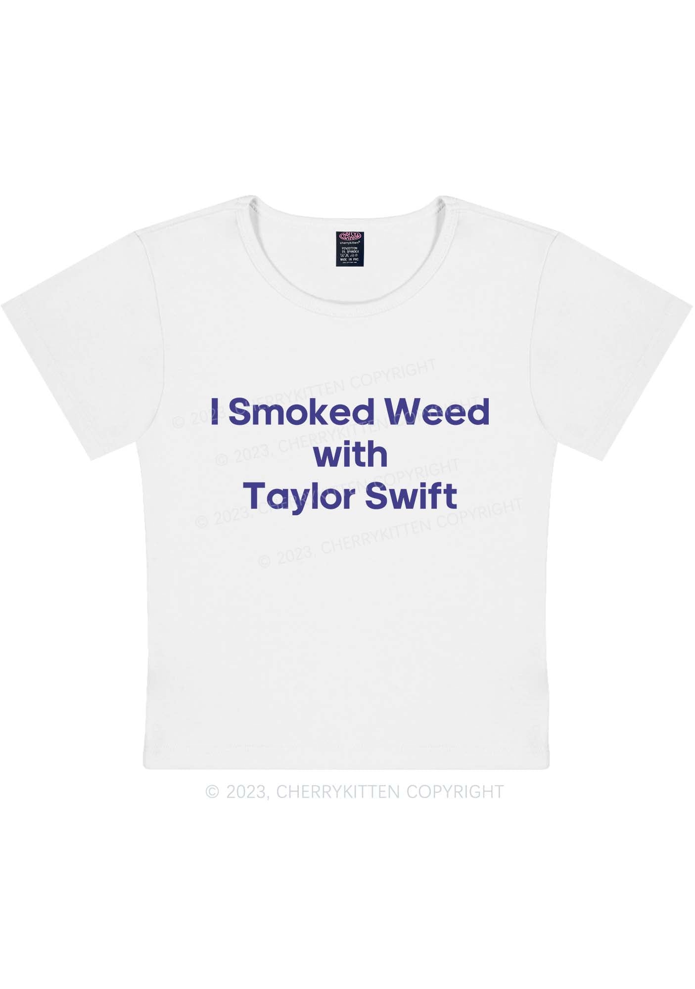 Curvy I Smoked With TS Y2K Baby Tee Cherrykitten