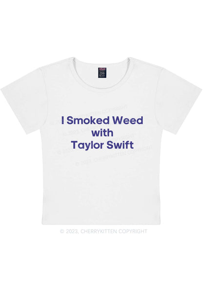 Curvy I Smoked With TS Y2K Baby Tee Cherrykitten