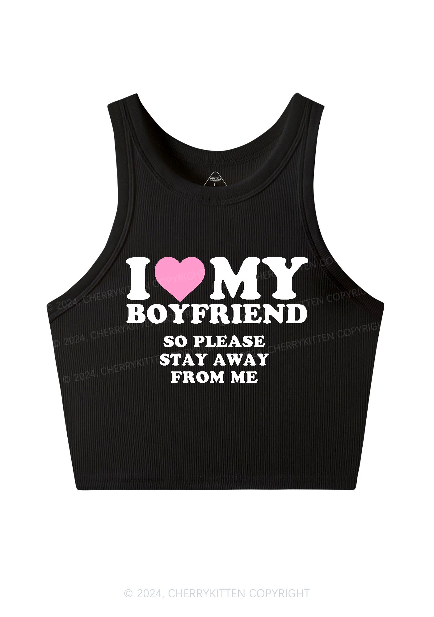 Stay Away From Me Y2K Valentine's Day Crop Tank Top Cherrykitten