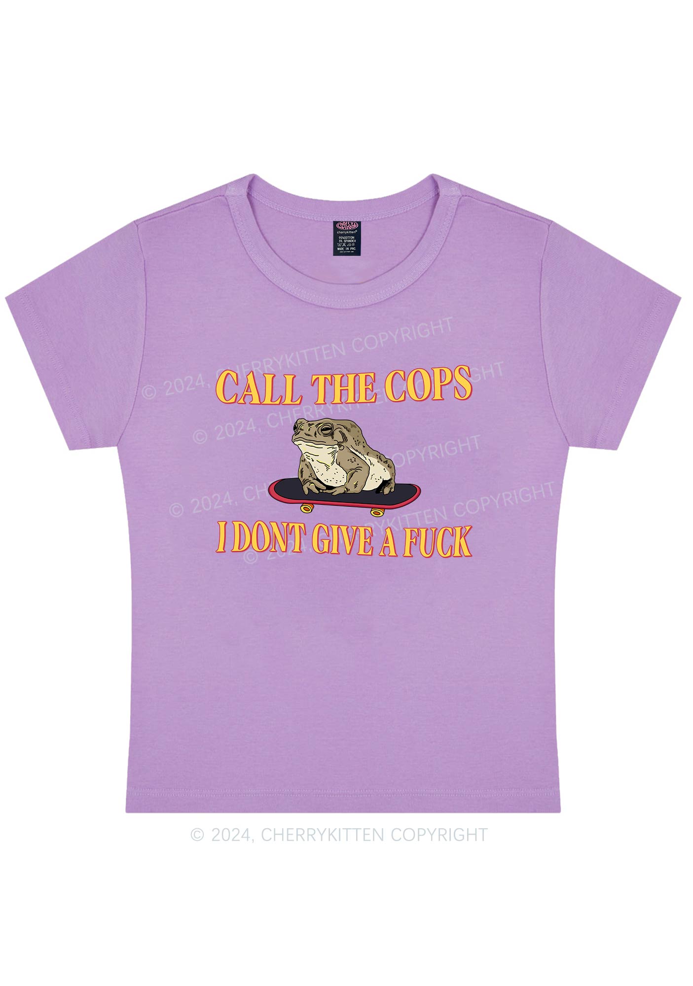 Call The Cops IDGAF Y2K Baby Tee Cherrykitten