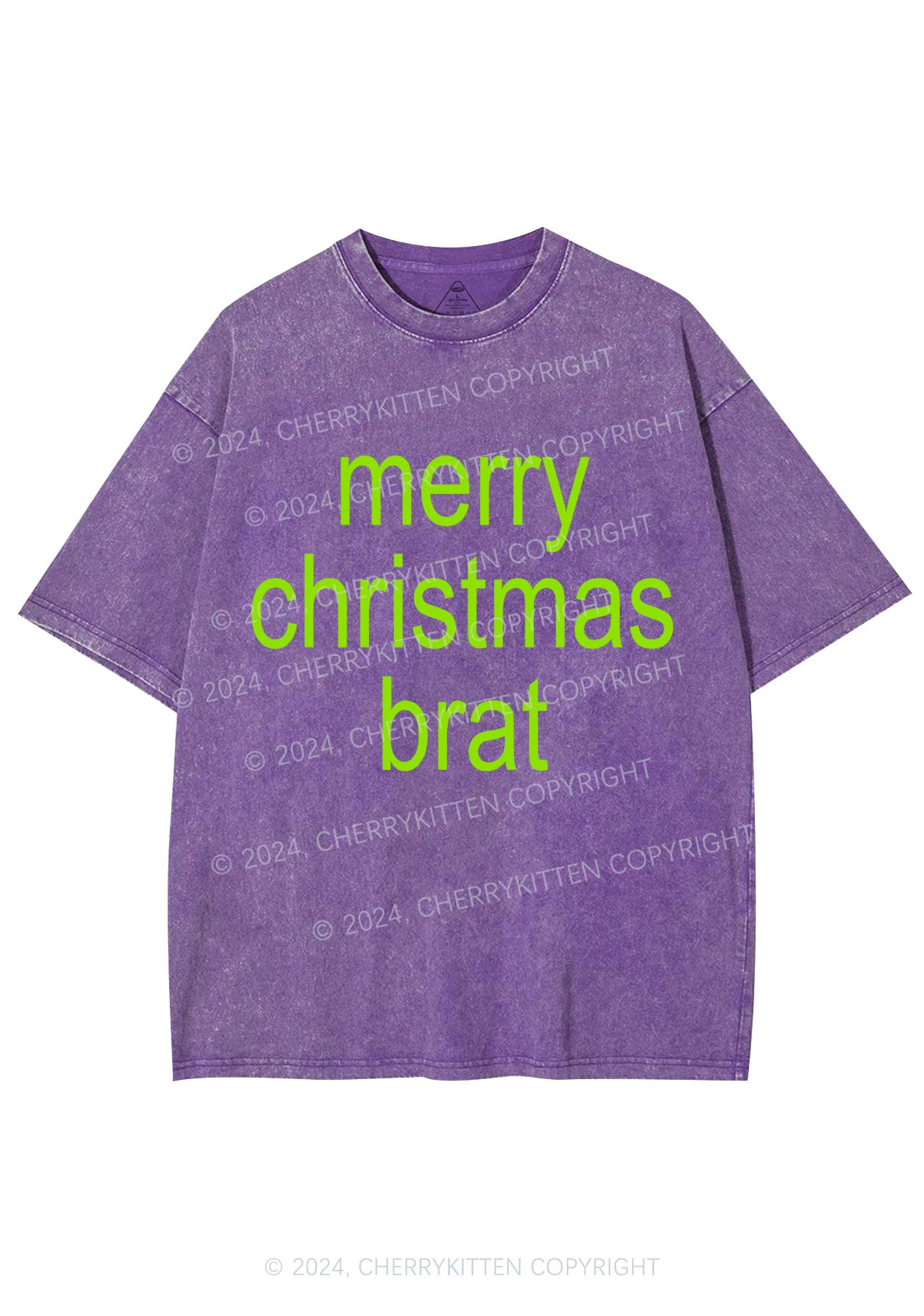 Merry Christmas Brat Y2K Washed Tee Cherrykitten