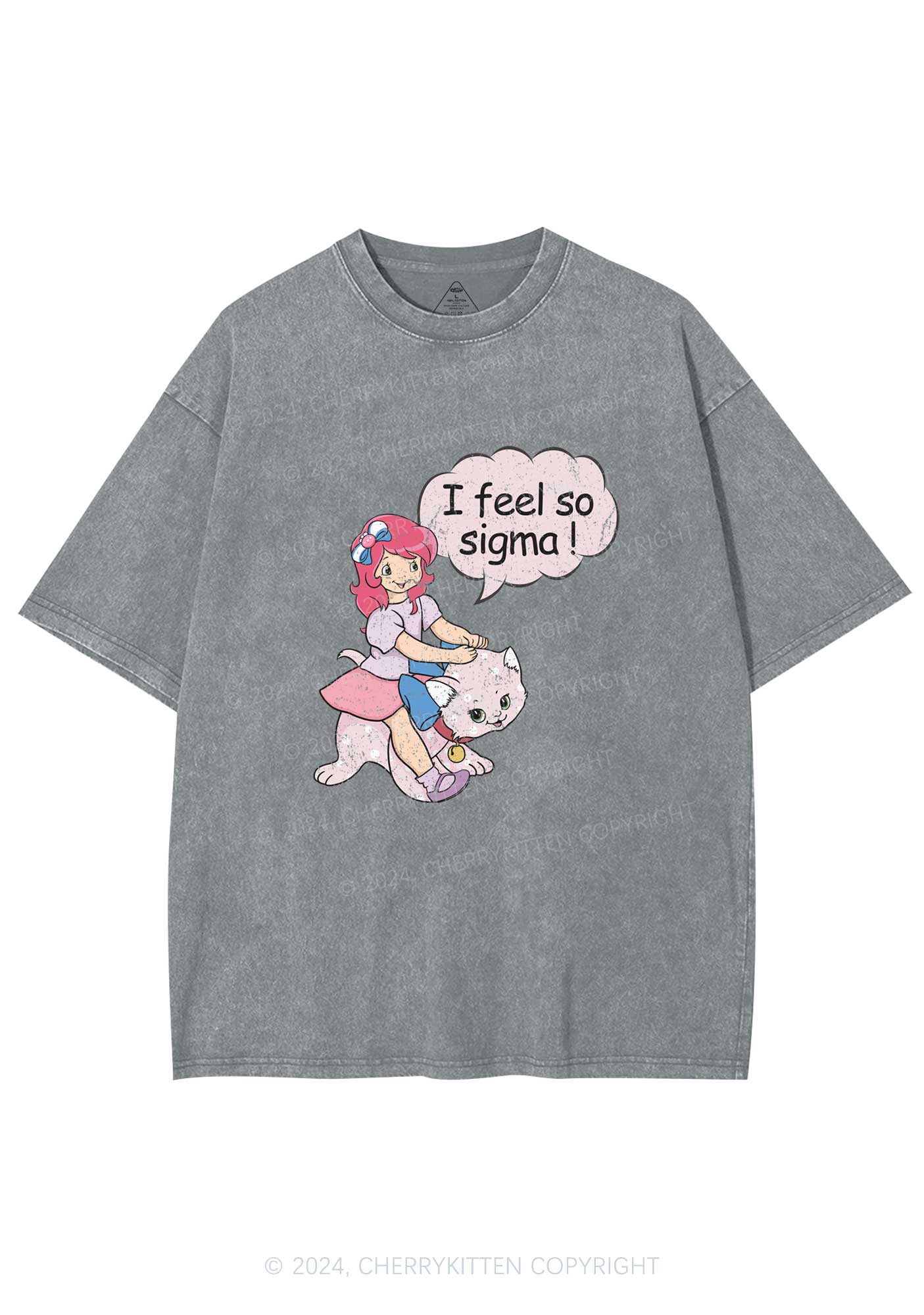 I Feel So Sigma Y2K Washed Tee Cherrykitten