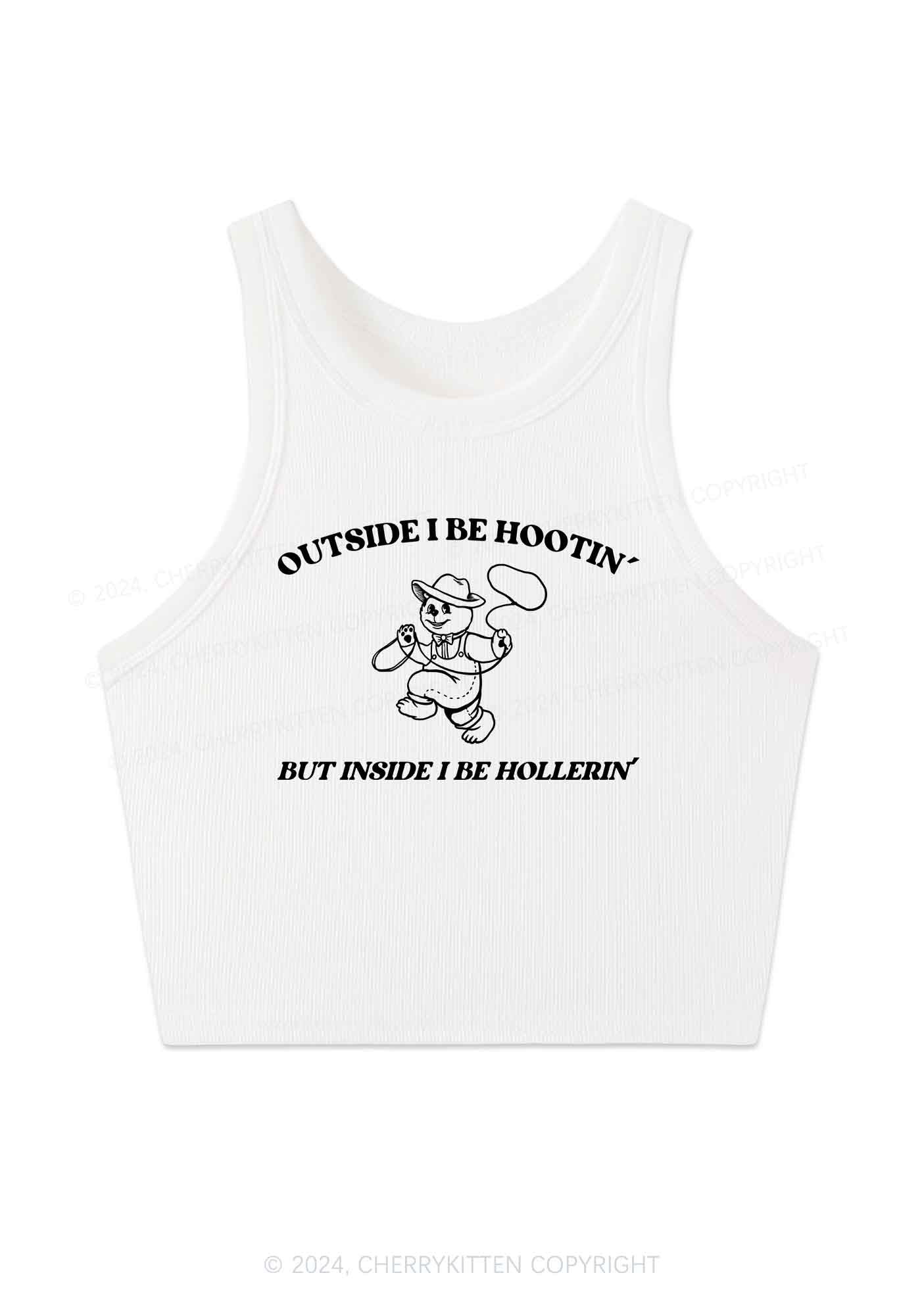 Outside I Be Hootin' Y2K Crop Tank Top Cherrykitten