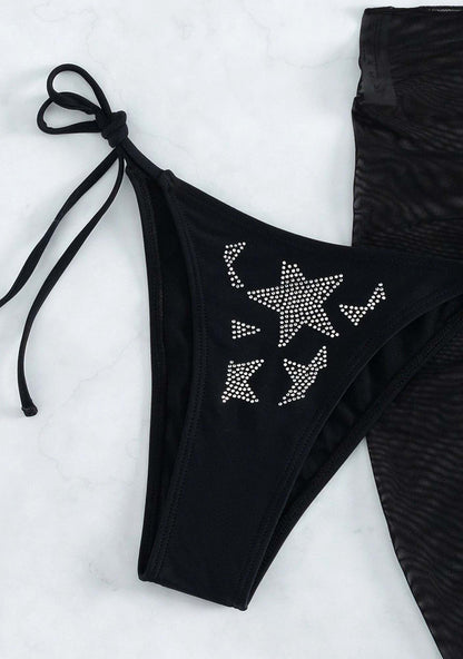 Star Diamond-Stud Three Pieces Bikini