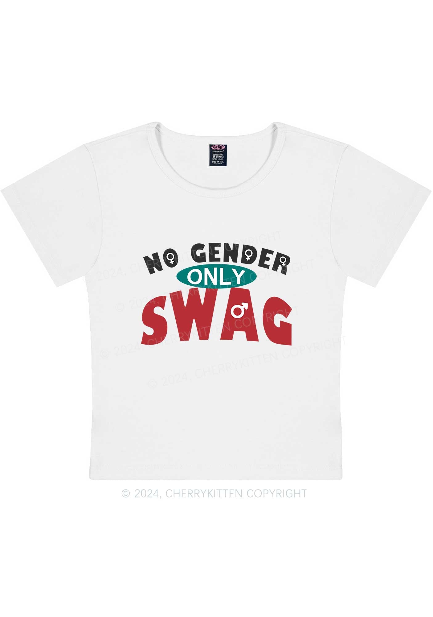 Curvy No Gender Only Swag Y2K Baby Tee Cherrykitten