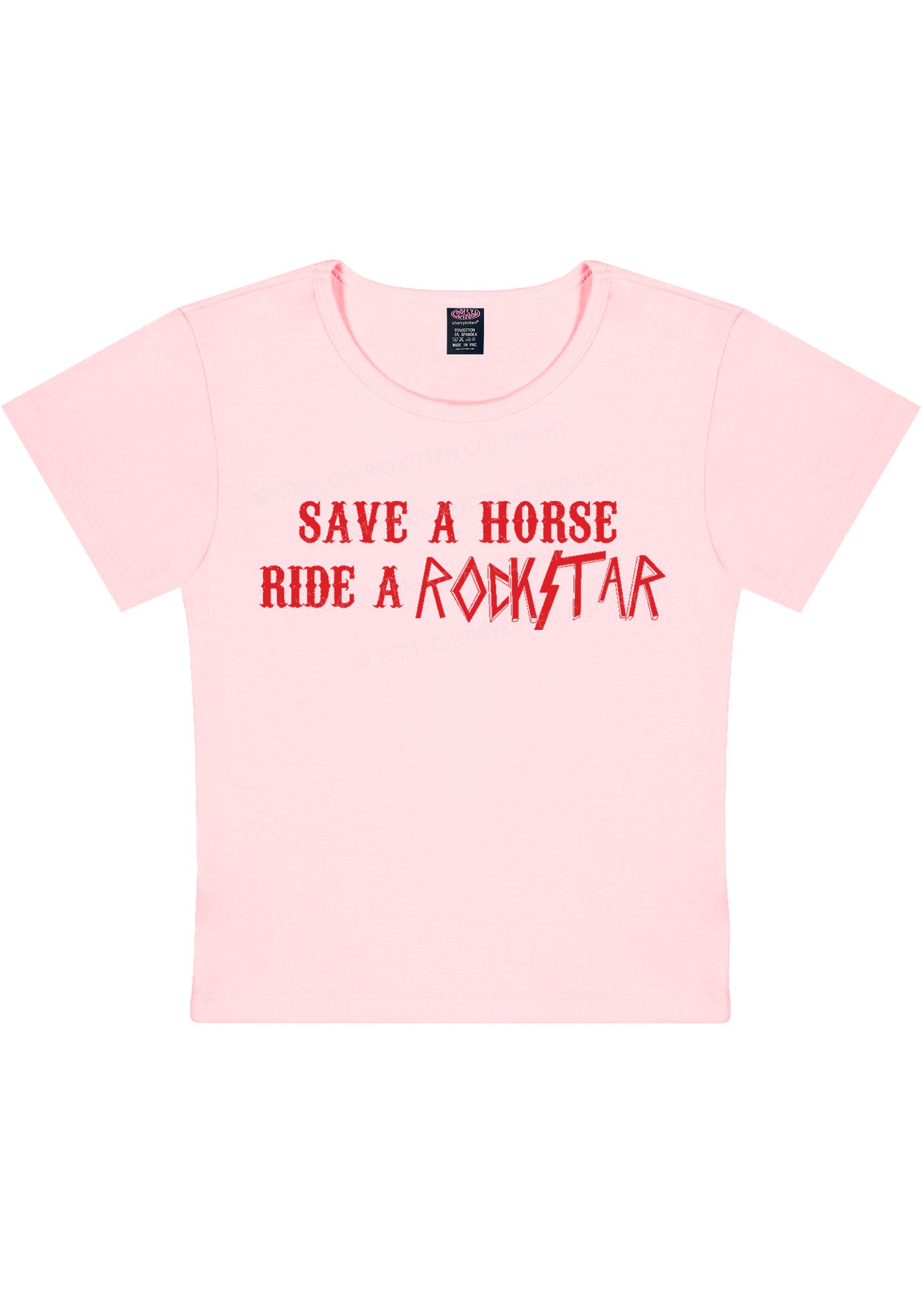 Ride A Rockstar Y2K Baby Tee Cherrykitten