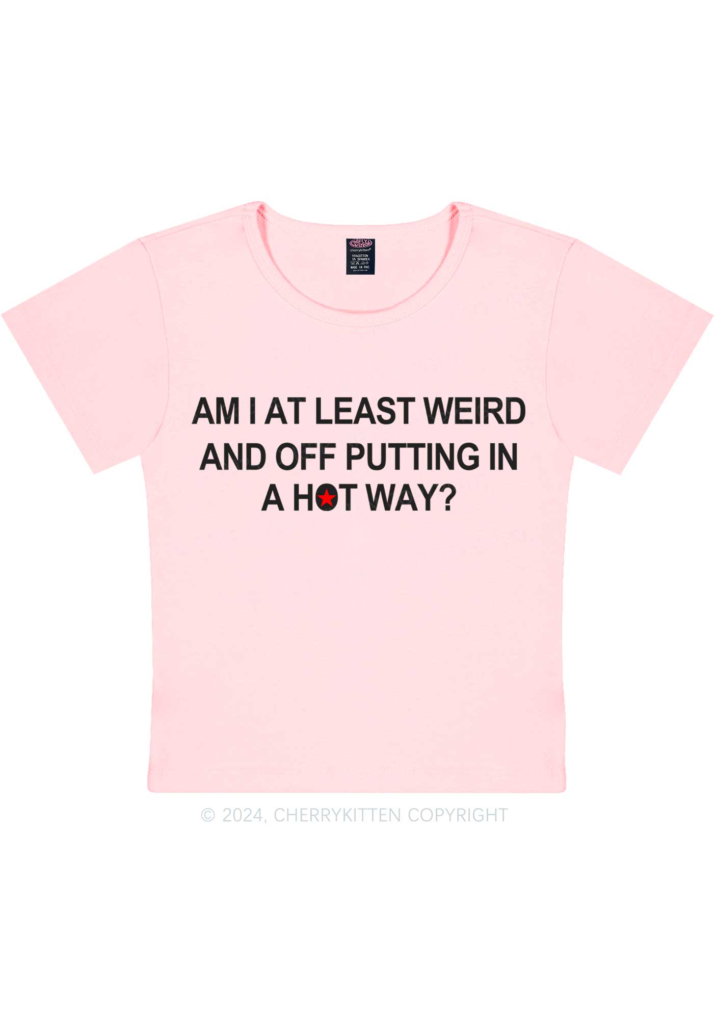 Am I Weird Y2K Baby Tee Cherrykitten