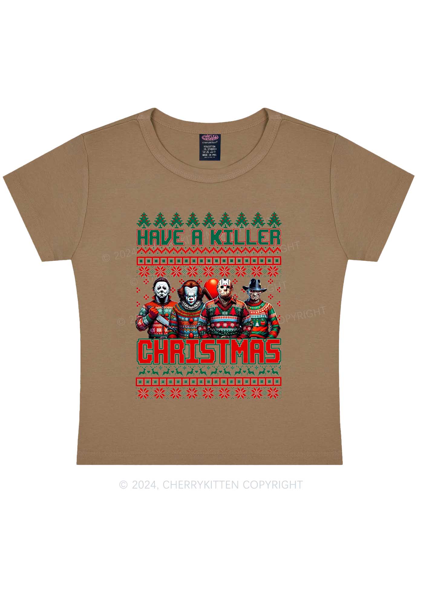 Christmas Have A Killer Y2K Baby Tee Cherrykitten