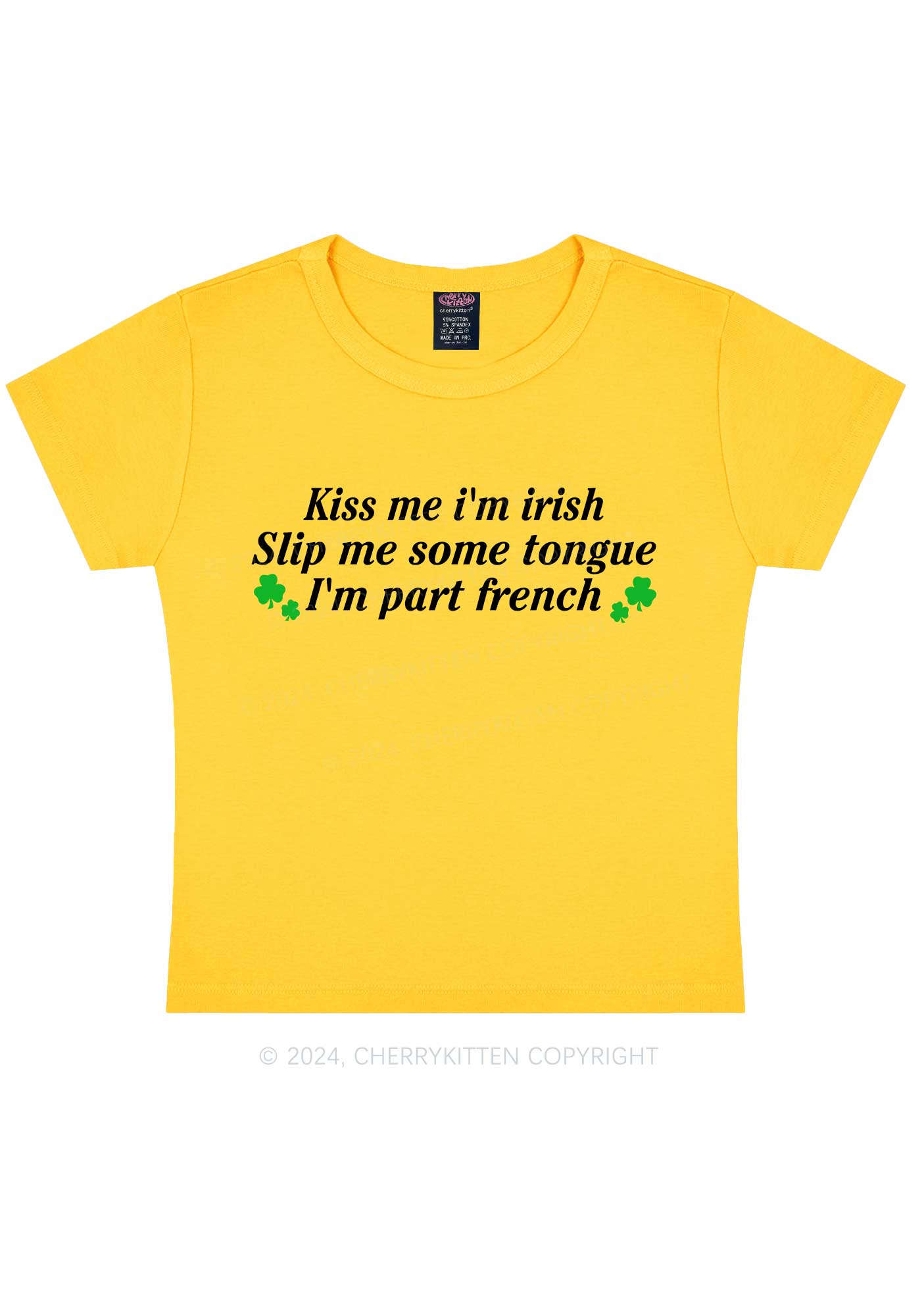 Im Part French St Patricks Y2K Baby Tee Cherrykitten