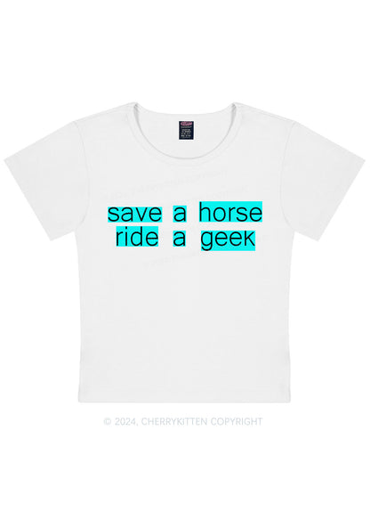 Ride A Geek Y2K Baby Tee Cherrykitten