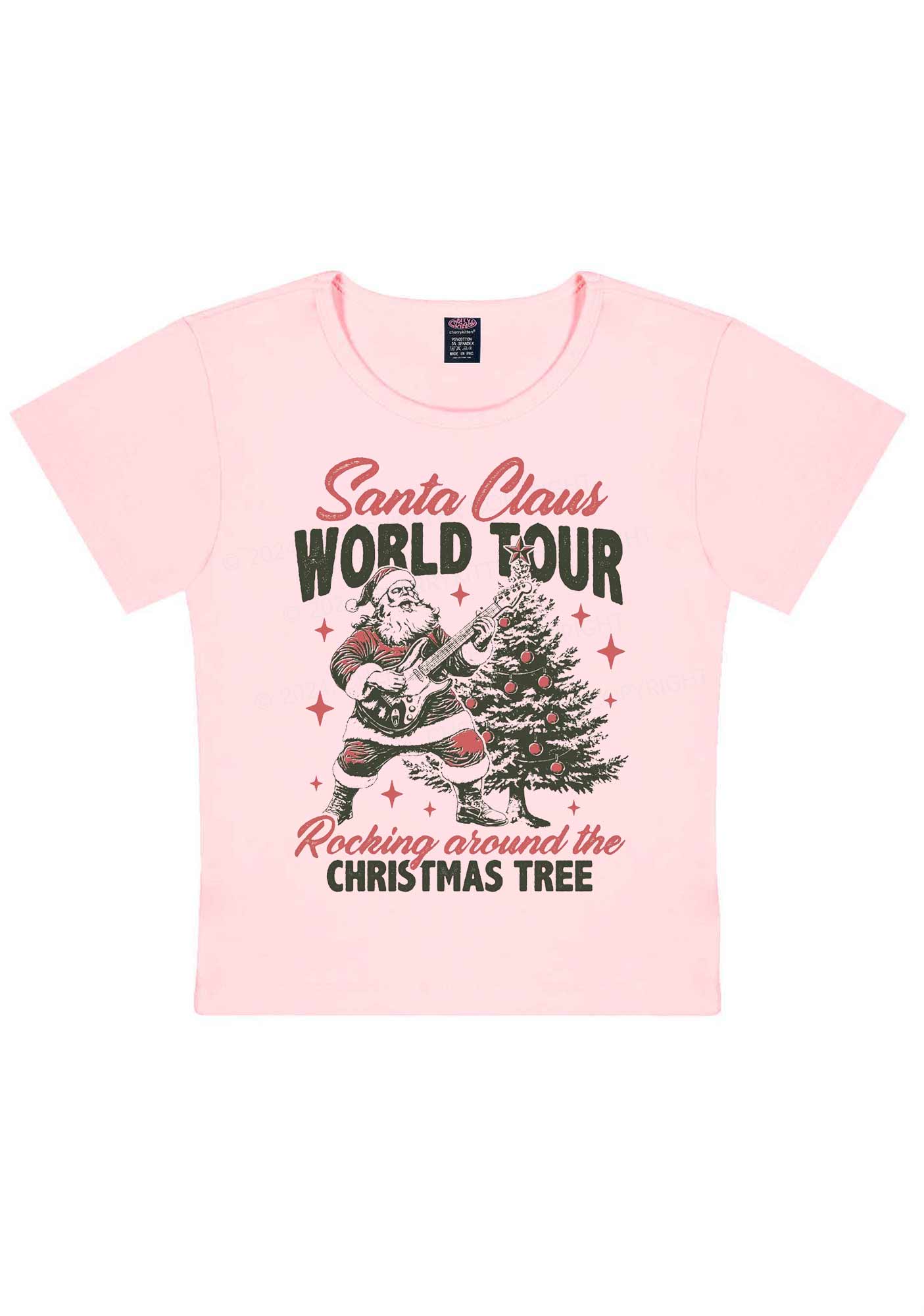 Christmas Santa Claus World Tour Y2K Baby Tee Cherrykitten