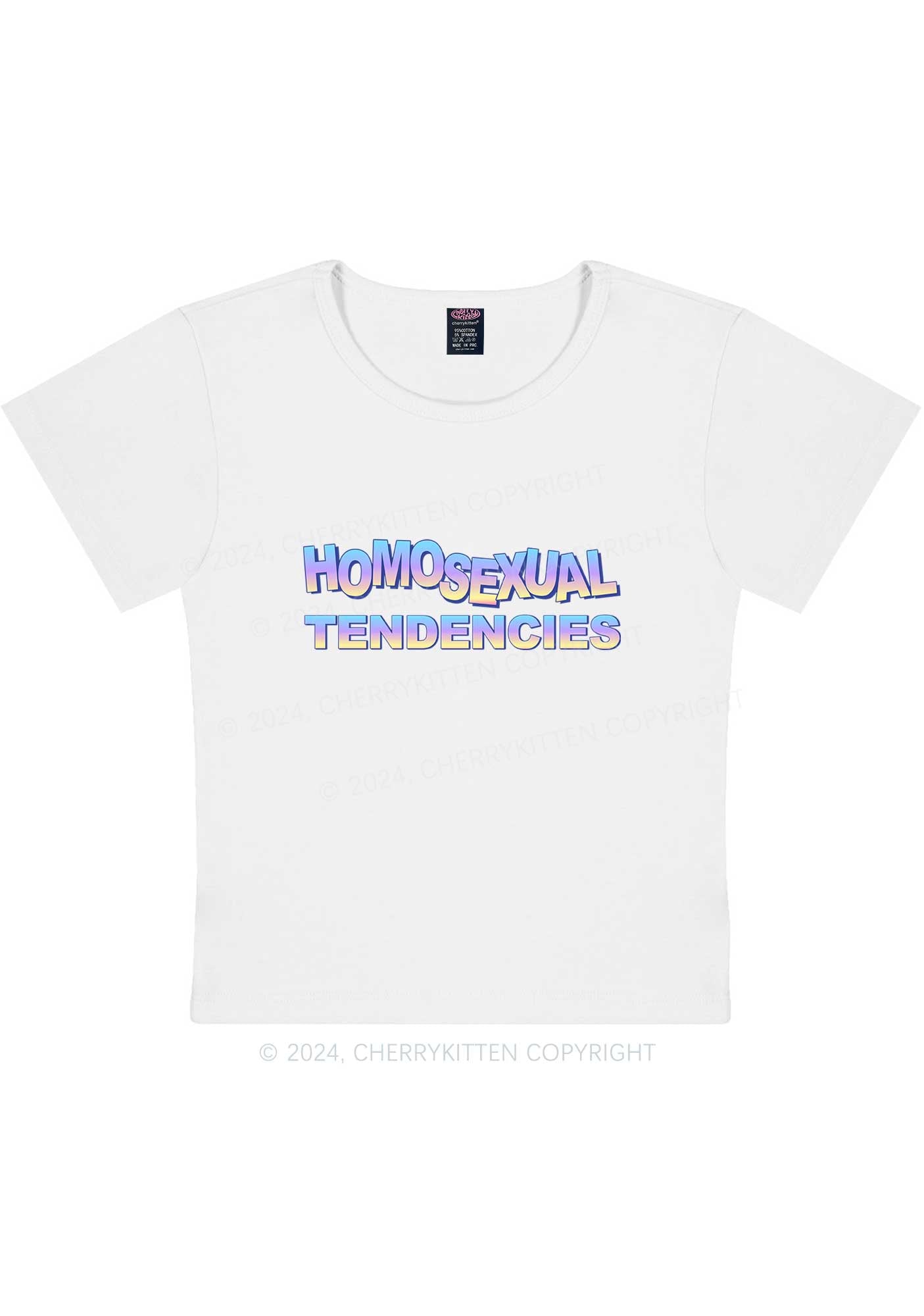 Curvy Homosexual Tendencies Y2K Baby Tee Cherrykitten