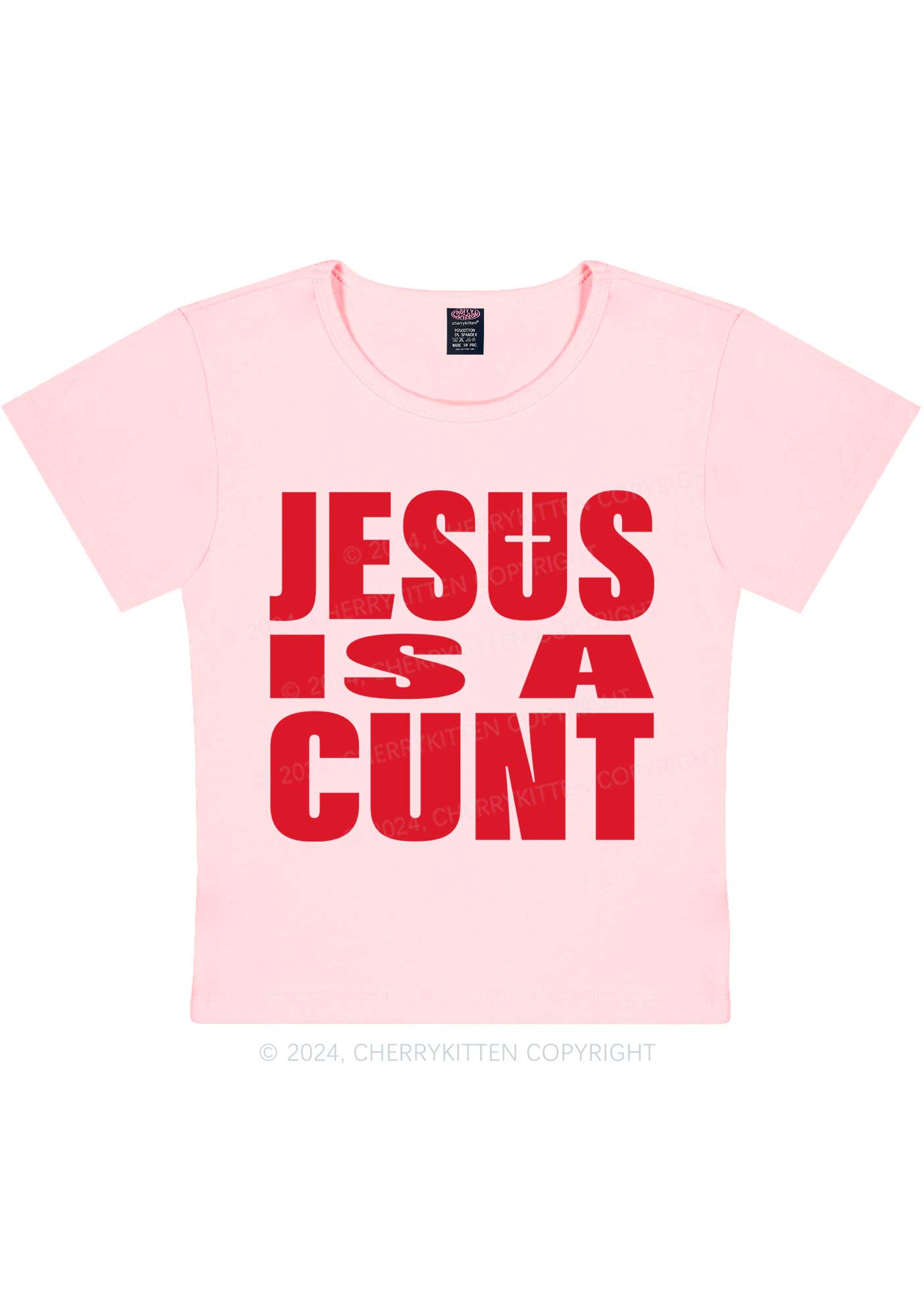 Jesus Is A Cxxt Y2K Baby Tee Cherrykitten