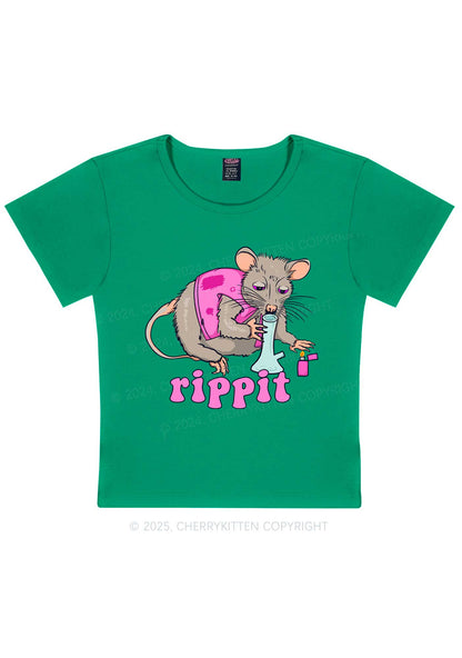 Rippit Rat Y2K Baby Tee Cherrykitten