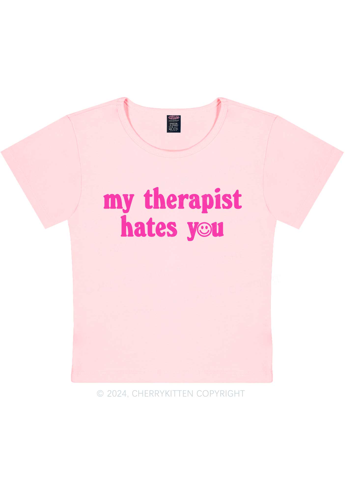 My Therapist Hates You Halo Y2K Baby Tee Cherrykitten