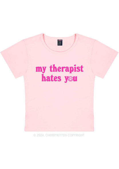 My Therapist Hates You Halo Y2K Baby Tee Cherrykitten