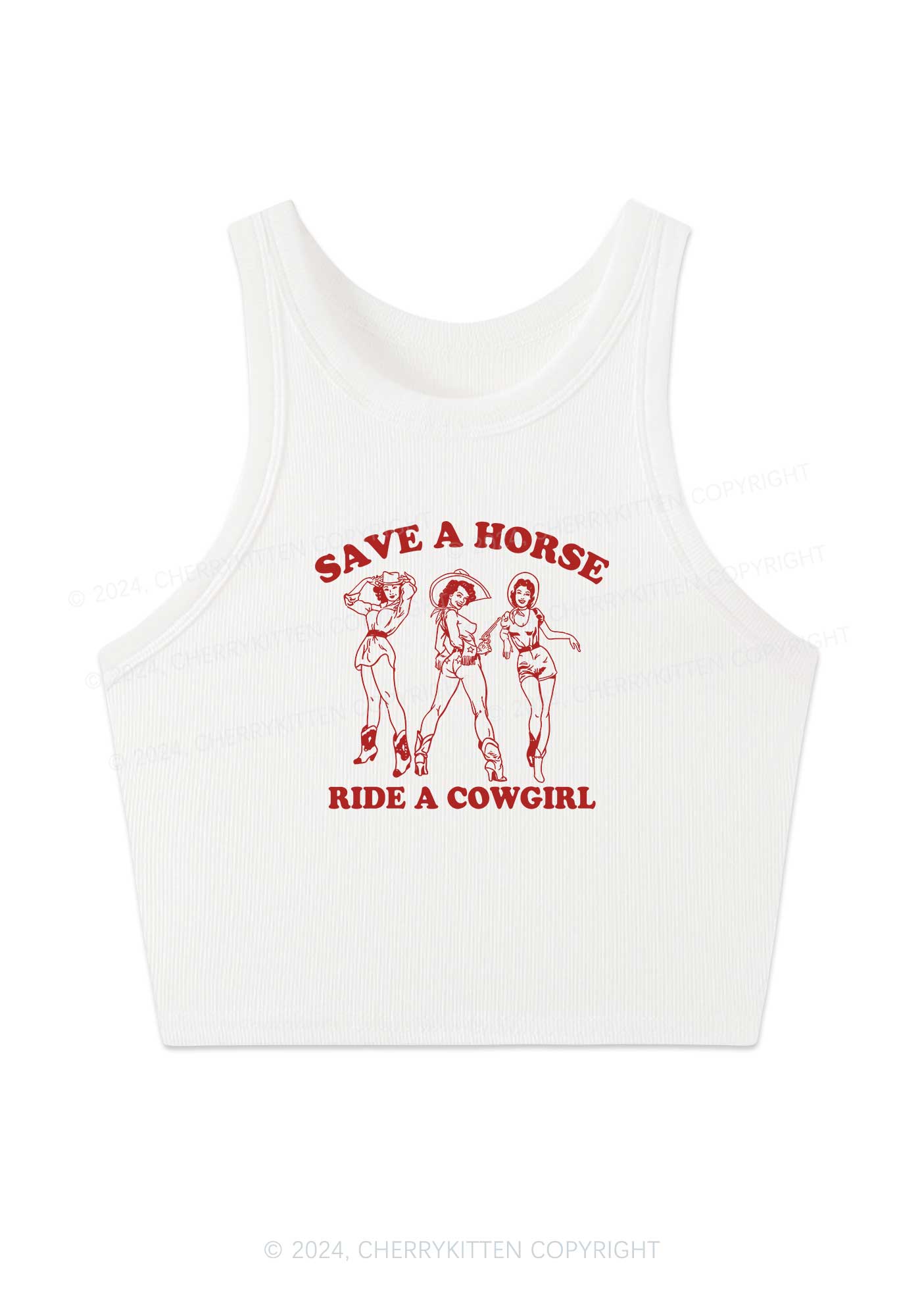 Ride A Cowgirl Y2K Crop Tank Top Cherrykitten