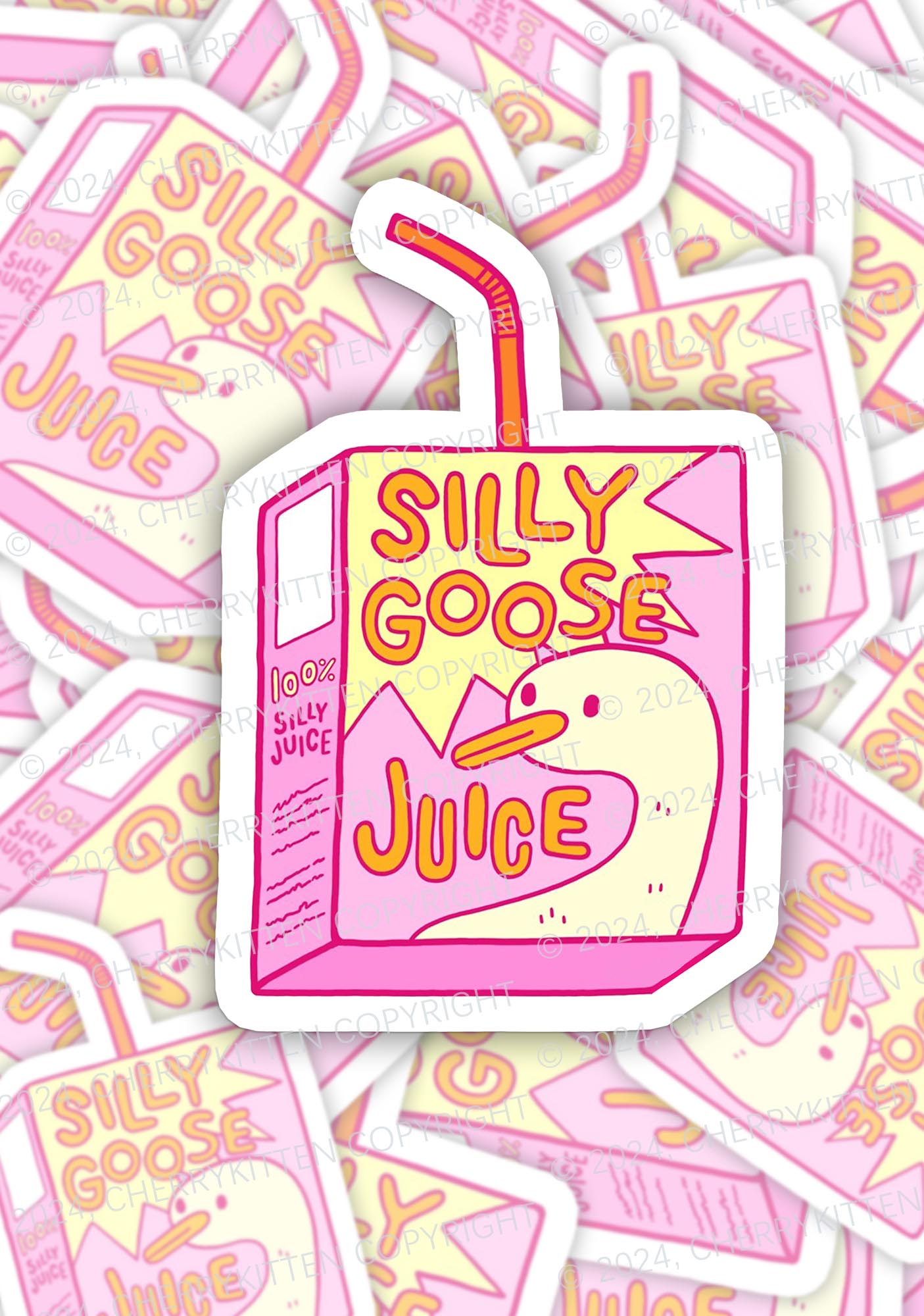 Silly Goose Juice 1Pc Y2K Sticker Cherrykitten