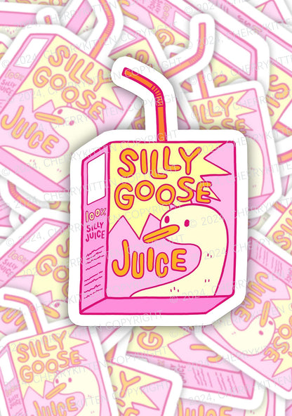 Silly Goose Juice 1Pc Y2K Sticker Cherrykitten