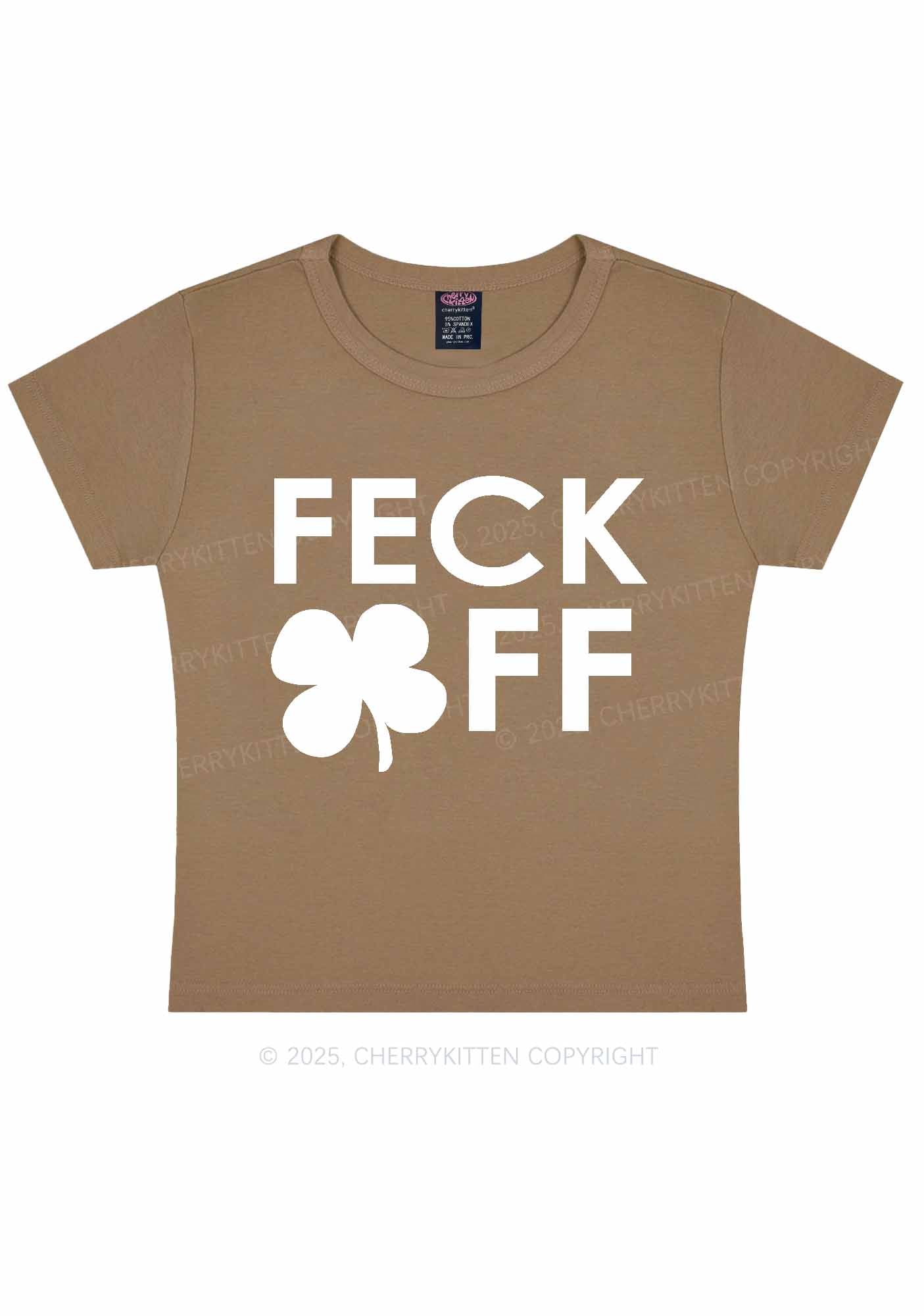 Feck Off St Patricks Y2K Baby Tee Cherrykitten