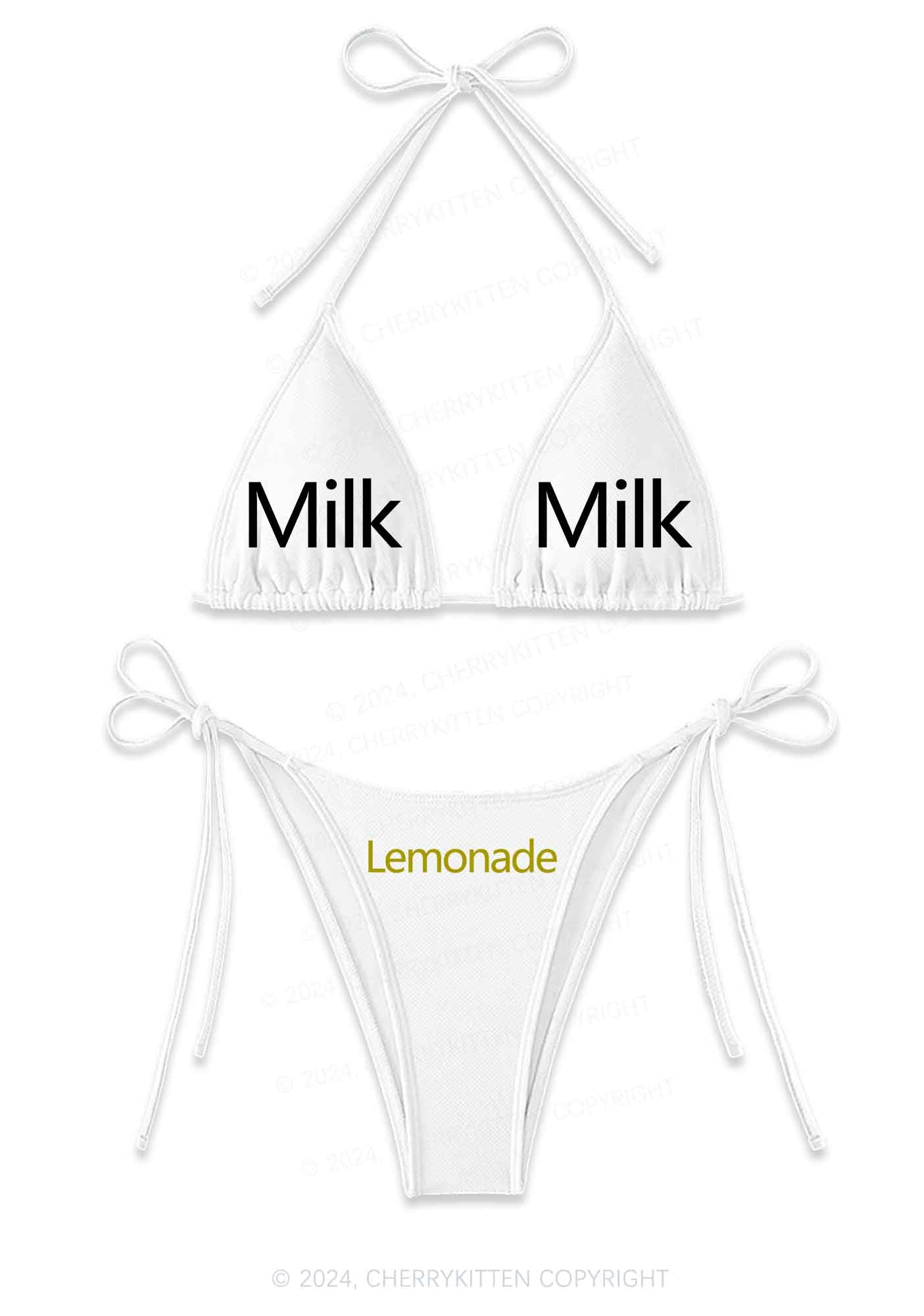 Milk Lemonade Y2K Halter Triangle Bikini Set Cherrykitten