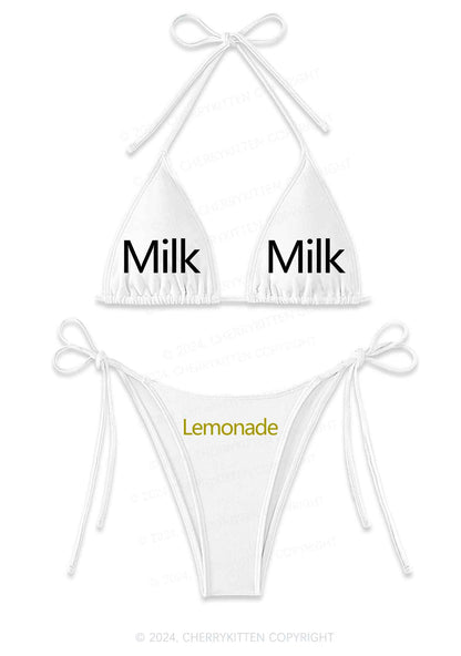 Milk Lemonade Y2K Halter Triangle Bikini Set Cherrykitten