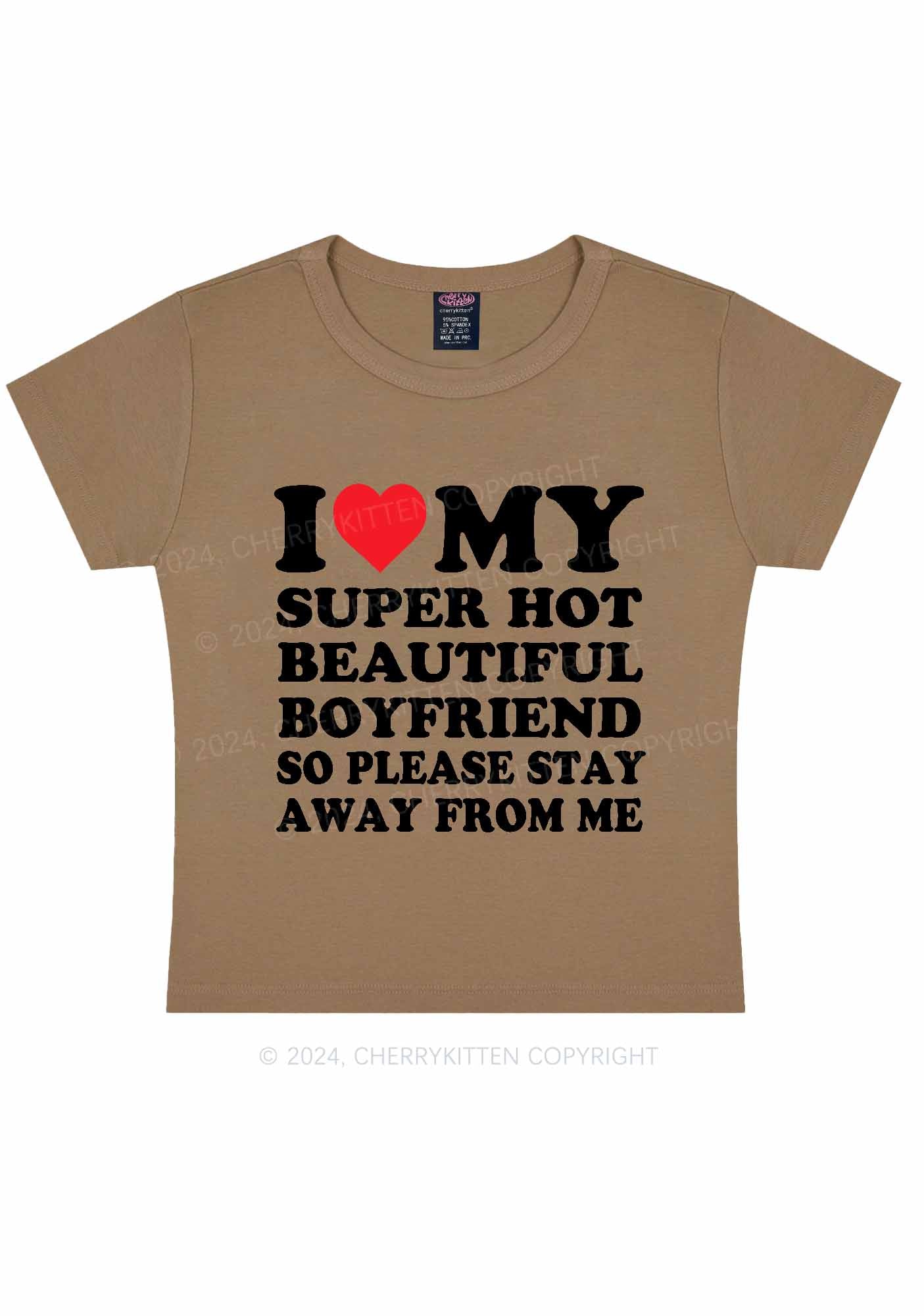 My Super Hot Boyfriend Y2K Valentine's Day Baby Tee Cherrykitten