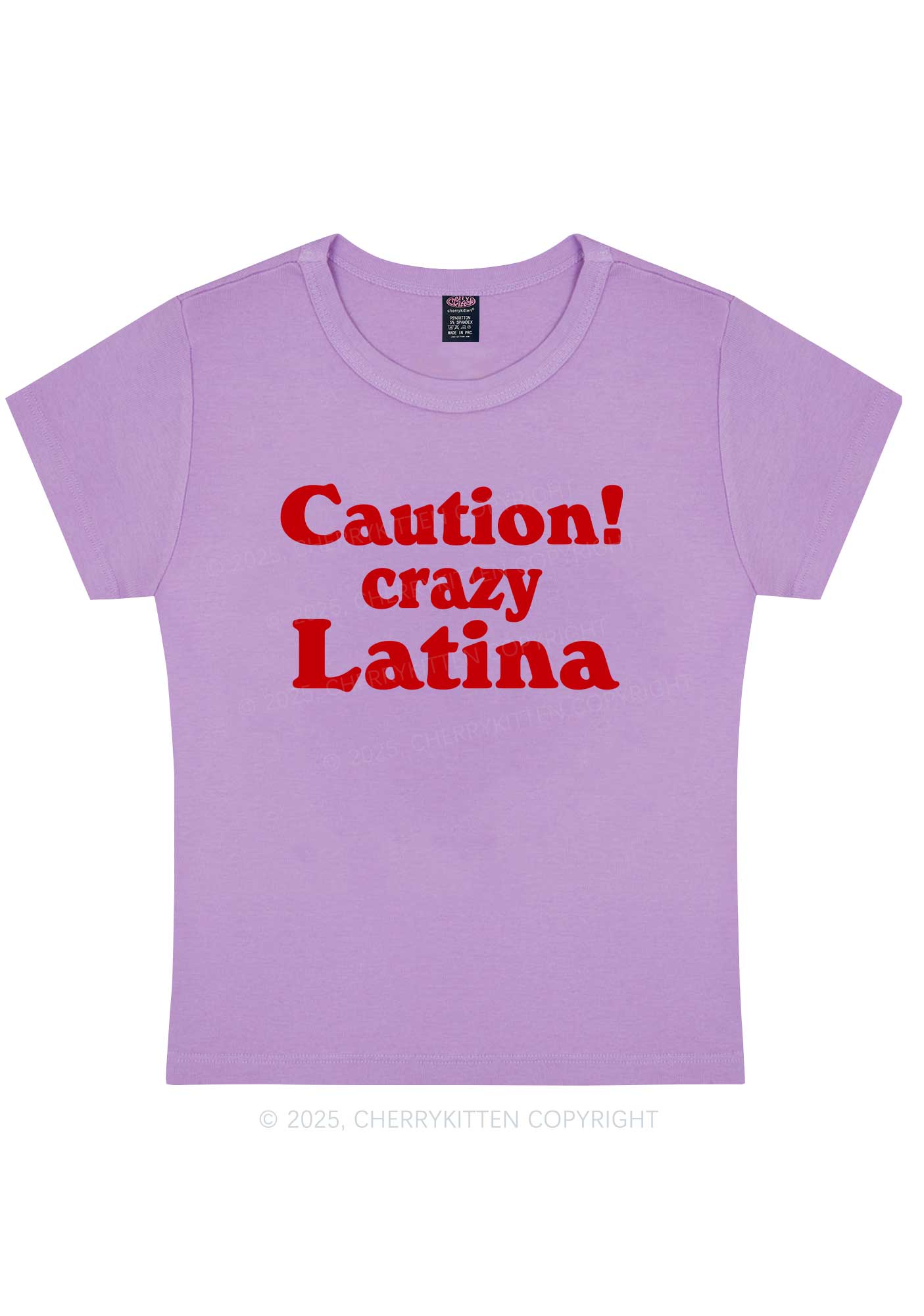 Caution Crazy Latina Y2K Baby Tee Cherrykitten