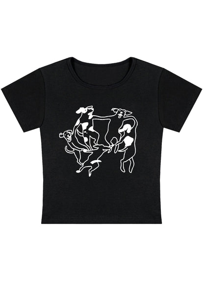 Curvy Dancing Dogs Baby Tee