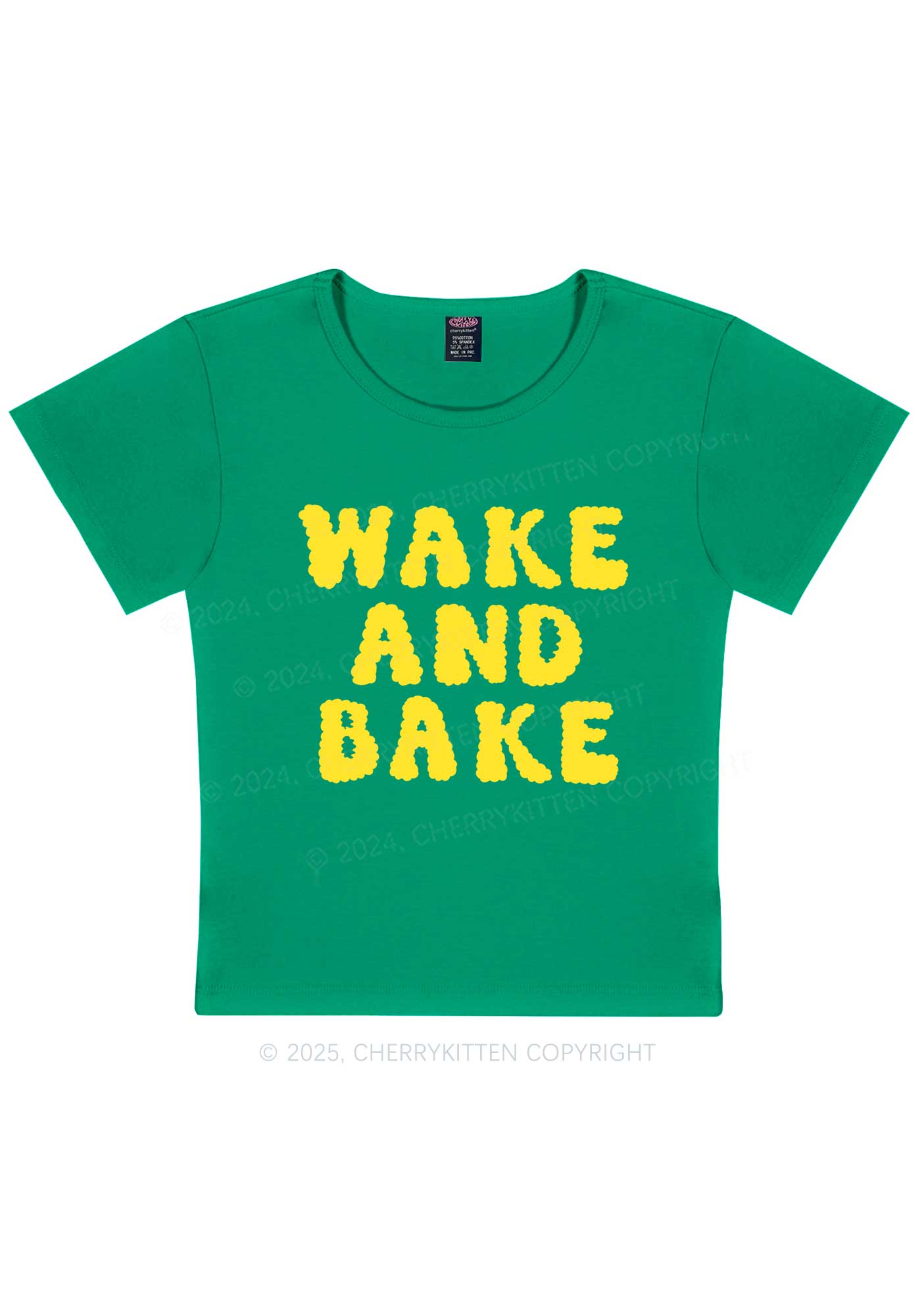 Wake And Bake Y2K Baby Tee Cherrykitten