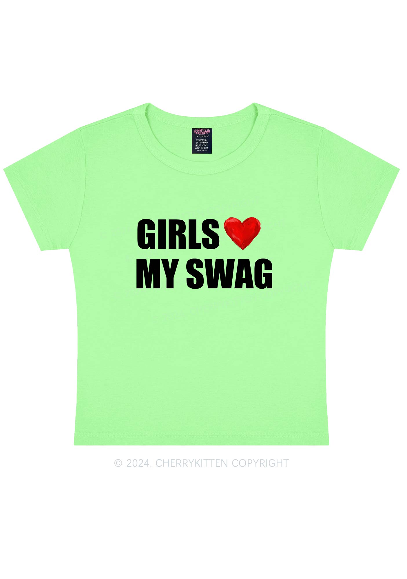 Girls Love My Swag Y2K Baby Tee Cherrykitten